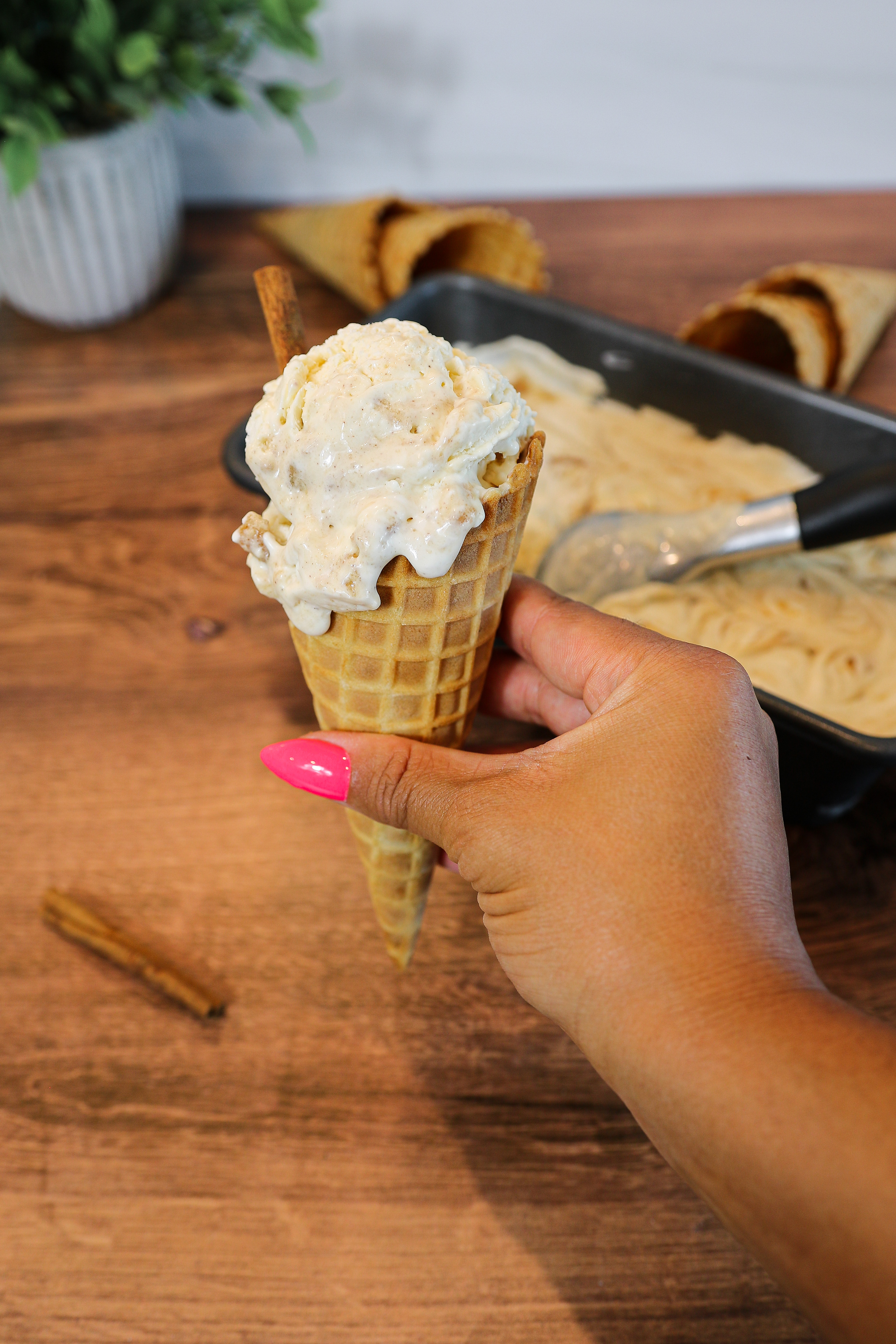 No-Churn Cinnamon Swirl Ice Cream