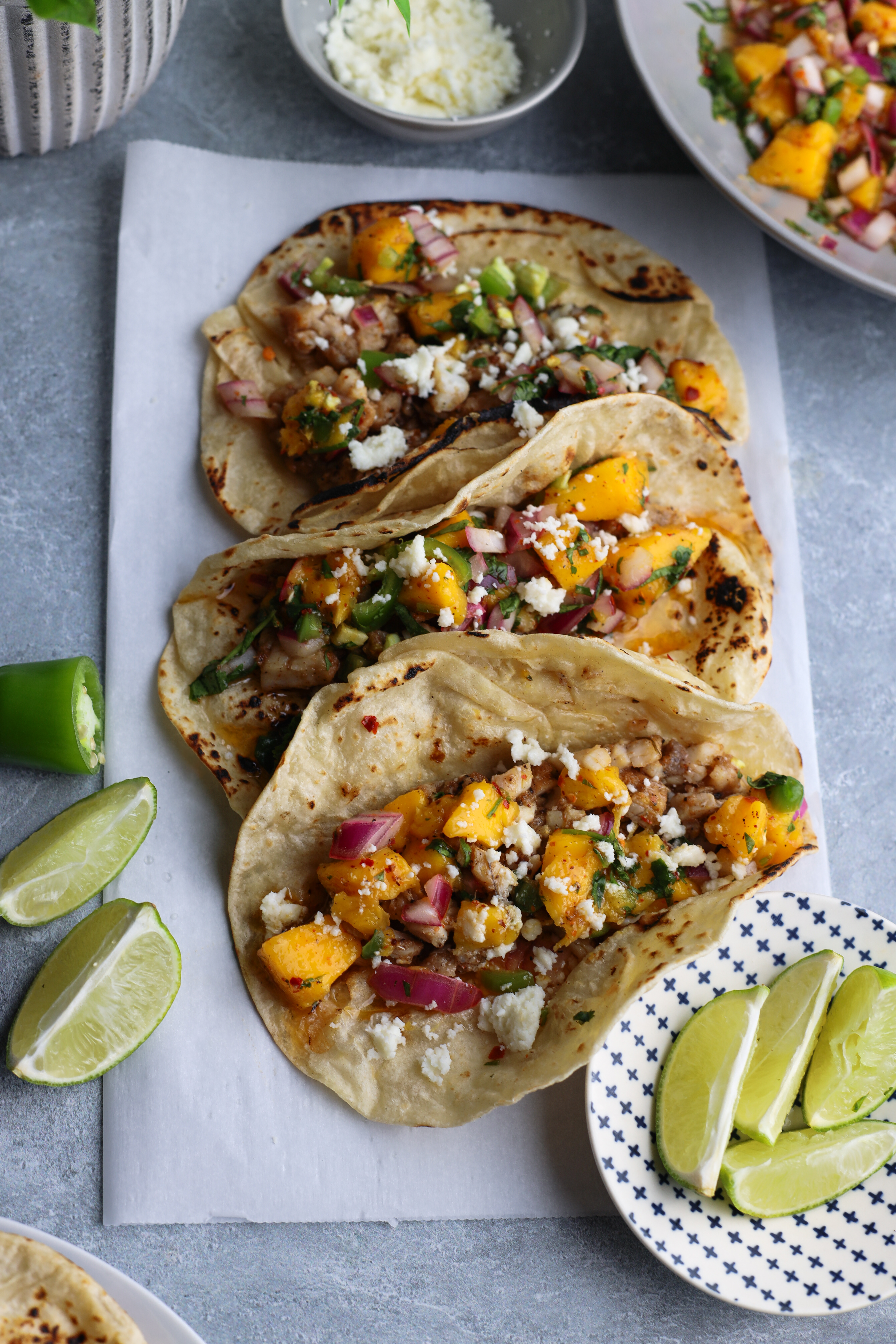 Sweet & Spicy Jerk Fish Tacos with Mango Salsa