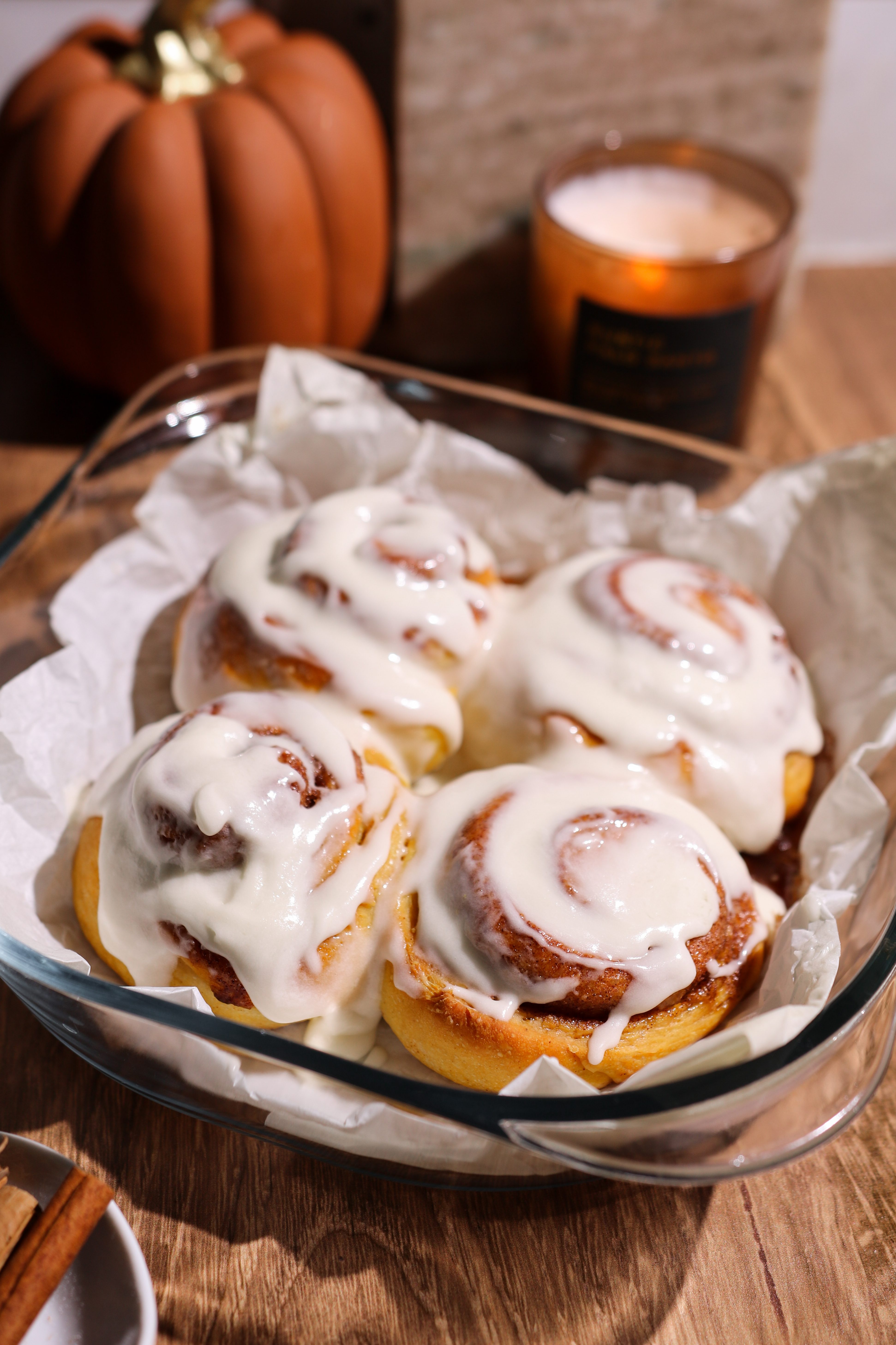 Homemade Pumpkin Spice Cinnamon Rolls