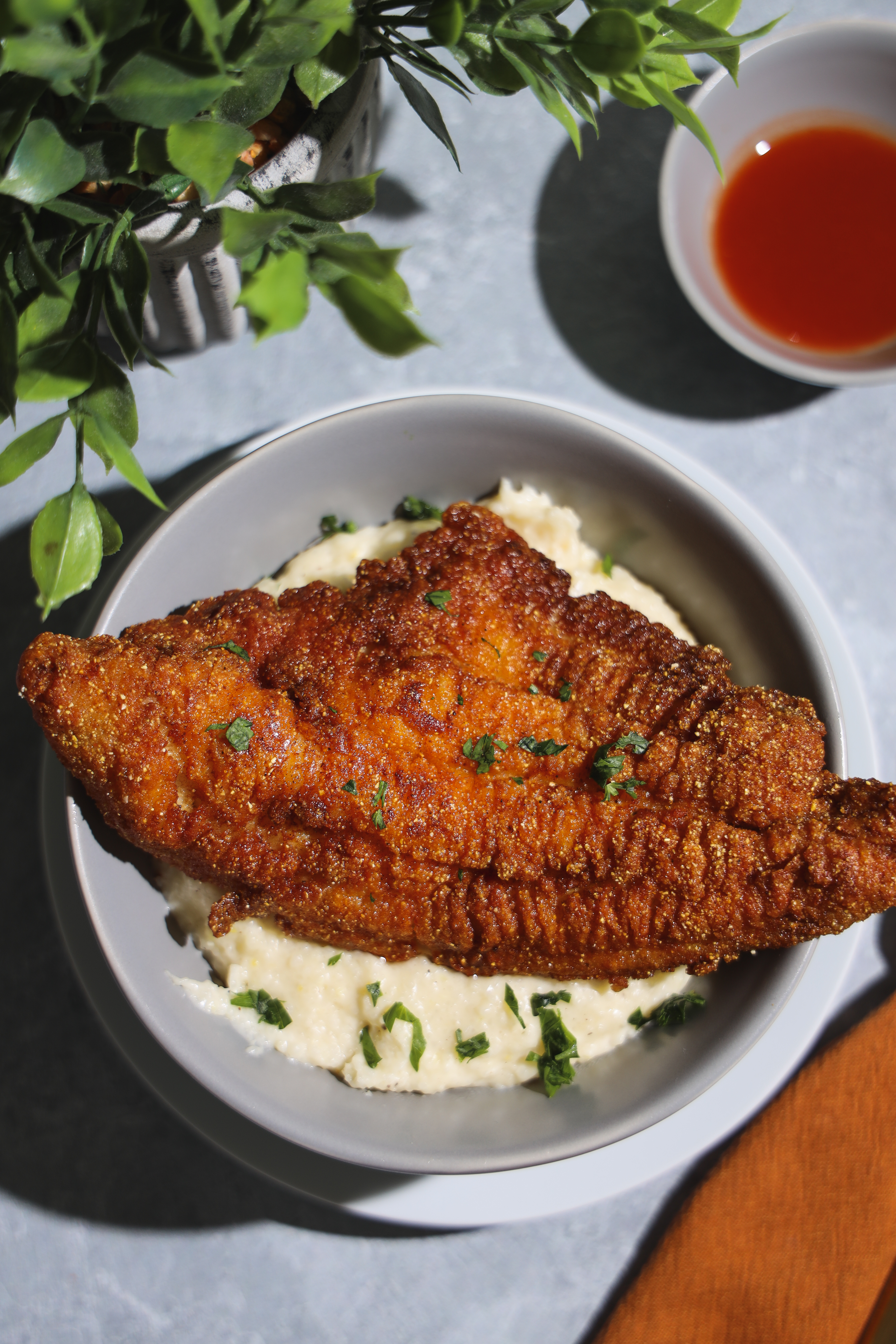Southern Fried Catfish and Grits