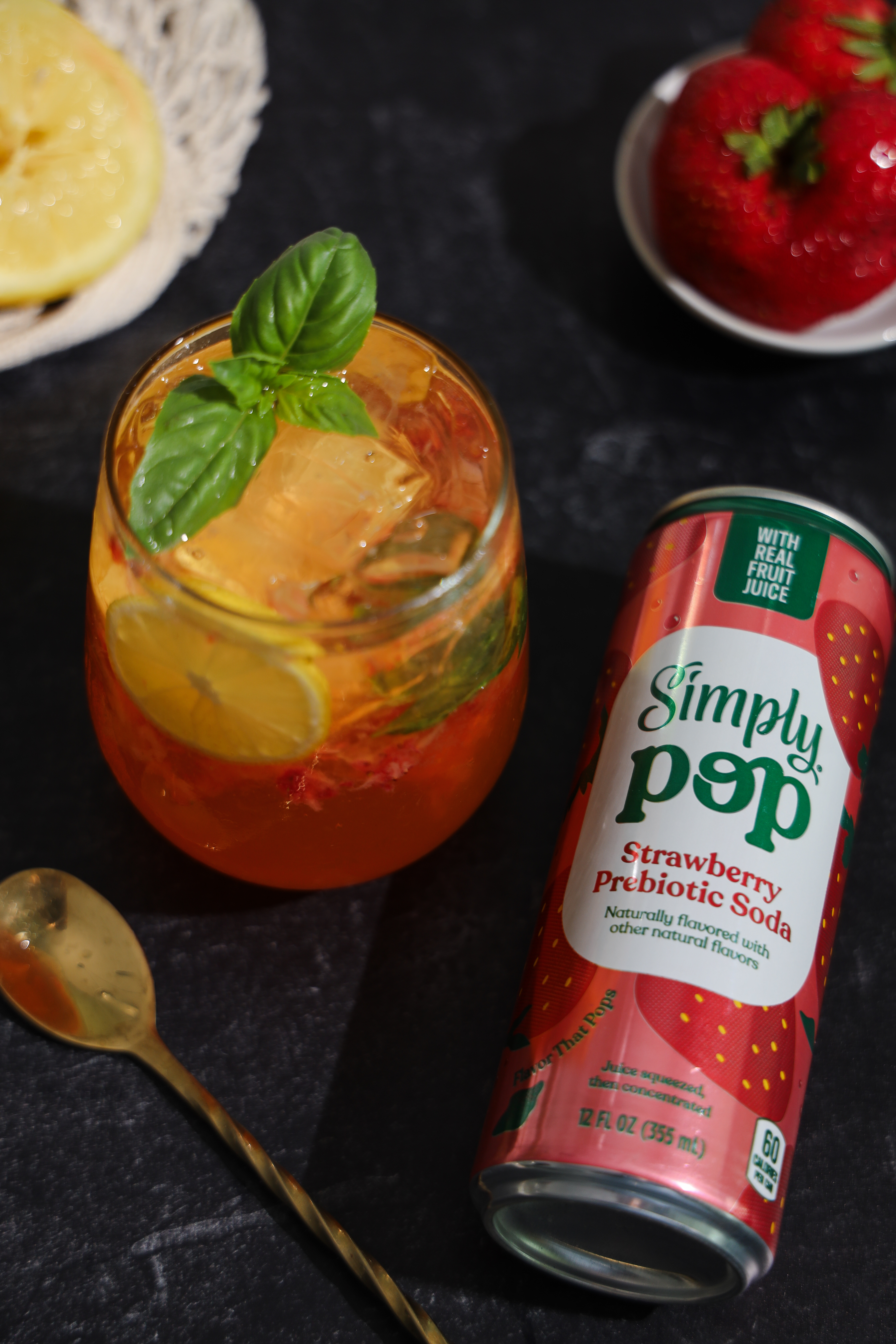 Refreshing Strawberry Basil Fizz Mocktail Recipe